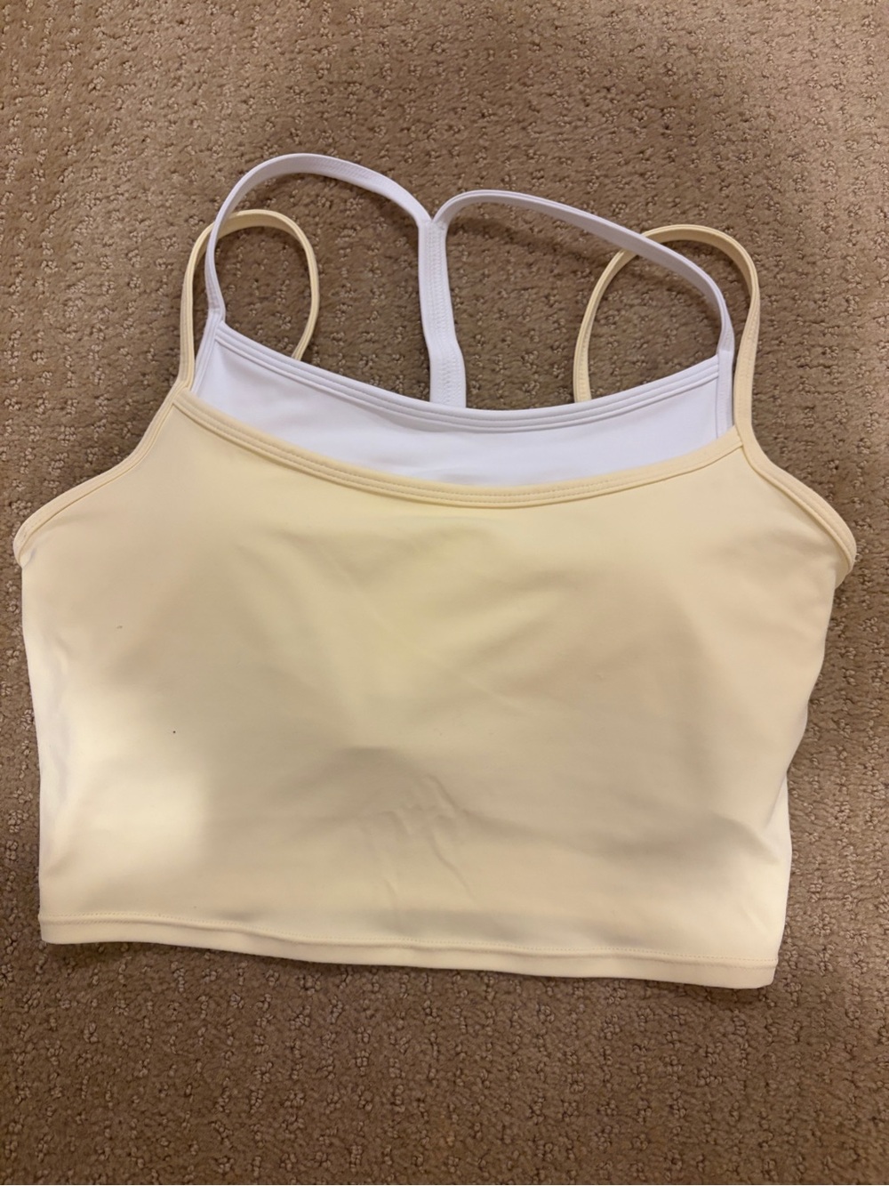 Women's Cream Double-Layer Tank Top